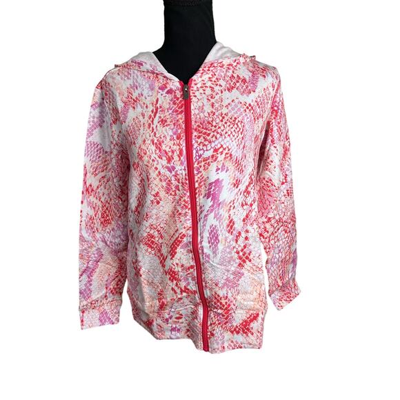 Sport Savvy French Terry Print Jacket CORAL NWOT SIZE XXS - Picture 2 of 7